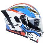 کلاه کاسکت فک متحرک کایک مدل Blue White Mecha