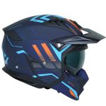 کلاه کاسکت فک جدا برند راپیدو 890 مدل اسکورپین رنگ آبی بلوتوث دار