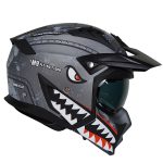 کلاه کاسکت فک جدا برند راپیدو 890 مدل اسکورپین طرح Shark بلوتوث دار